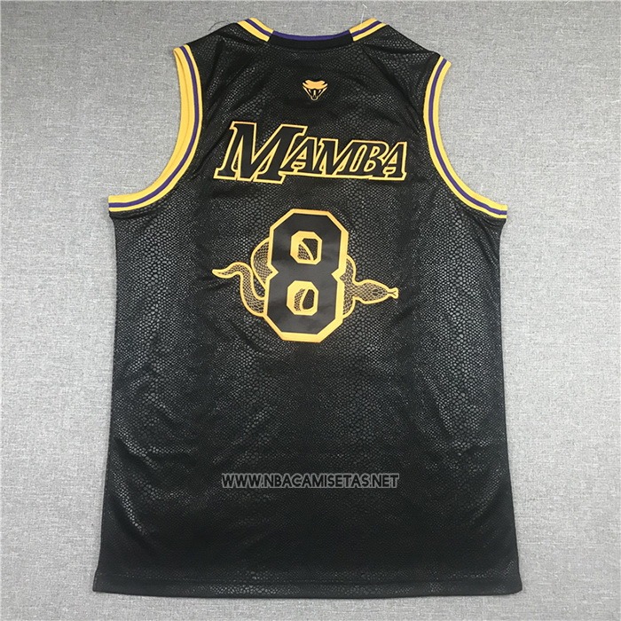 Camiseta Los Angeles Lakers Kobe Bryant NO 24 8 Black Mamba Negro